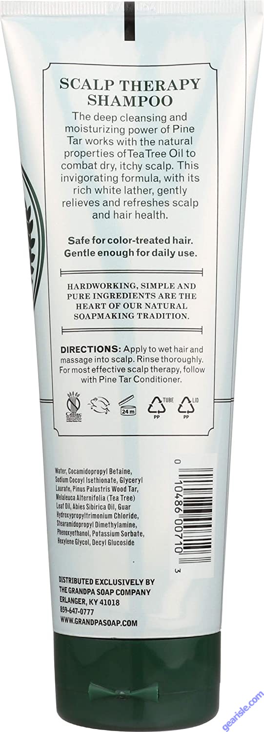 Pine Tar Shampoo 8 Oz Scalp Therapy All Hair Types Grandpa Soap