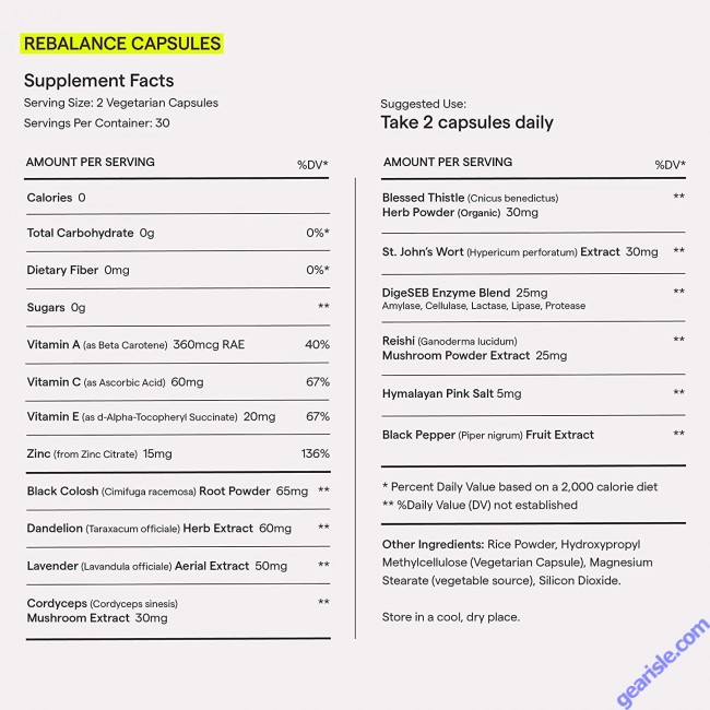 Rae Rebalance Supplement Capsules For Women