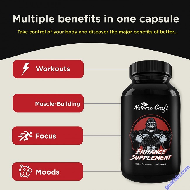 Nature's Craft T Enhance Male Testosterone Booster 60 Capsules