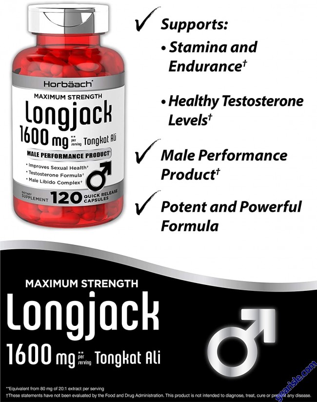 Horbaach Longjack Tongkat Ali Testosterone 120 Capsules
