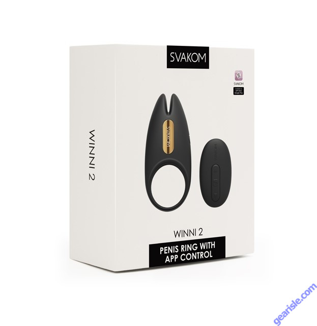 Svakom Winni 2 Black Fits All Cock Ring App Controlled Waterproof box