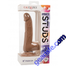 Silicone Studs Life-like 6" Suction Cup Dildo Brown CalExotics box