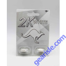 Back of the Kangaroo 2K White card: Supplement Facts panel, directions, precautions and barcode
