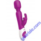 The Rabbit Wand Silicone Usb Rechargeable Dual Vibe Splashproof Deep Rose