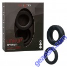 CalExotics Link Up Optimum Black Vibrating Silicone Cock Ring box