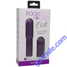 Doc Johnson Pocket Rocket Elite Rechargeable Silicone Vibrator Purple box