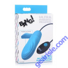 Bang 7X Pulsing Rechargeable Silicone Bullet Vibrator Blue box
