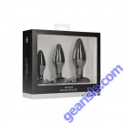 Ouch Apex Butt Plug Set Black Silicone Shots Toys box