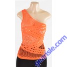 Women Seamless Single Shoulder Tank Top  AML9113 WK Apparel Lingerie