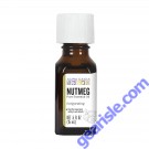 Aura Cacia Nutmeg Essential Oil bottle on white background