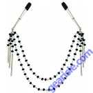 Midnight Black Jeweled Nipple Clips