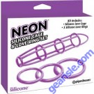 Neon Silicone Cage and Love Ring Set Purple Pipedream