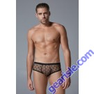Luca Men’s Star Brief Mid Rise Ultra Sheer Full Mesh Back front pose