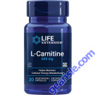 Life Extension L Carnitine 500mg 30 Vegetarian Caps front