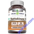 Nattokinase 100mg 90 Veggie Capsules Gluten Free Amazing Formulas