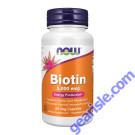 NOW Foods Biotin Vitamin B7 5000mcg 60 Veg Capsules