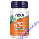 NOW Foods Copper Glycinate 120 Tablets