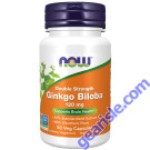NOW Foods Ginkgo Biloba Double Strength 120mg 50 Veg Capsules