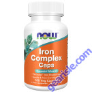 NOW Foods Iron Complex Caps 100 Veg Capsules