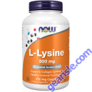NOW Foods L-Lysine 500mg 250 Veg Capsules