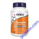 NOW Foods L-Tyrosine 750mg Extra Strength 90 Veg Capsules