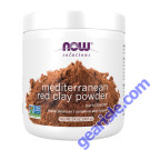 NOW Foods Mediterranean Red Clay Powder Pure Powder for Sensitive Skin Facial Mask 14 oz