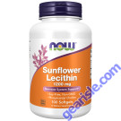 NOW Foods Sunflower Lecithin 1200mg Soy-Free Non-GMO 100 Softgels