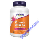 NOW Foods Vitamin D-3 Cholecalciferol & K-2 240 Capsules