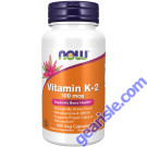 NOW Foods Vitamin K-2 Menaquinone 100mcg 100 Veg Capsules