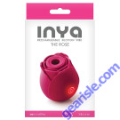 Inya The Rose Silicone Rechargeable Suction Cup Vibrator Red boxed
