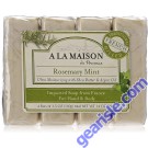 Rosemary Mint Natural Moisturizing Bar Soap 4 Ct 3.5 Oz A La Maison front