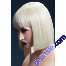 The Fever Lola Wig Blunt Cut Bob Fringe Faux Skin Crown Blonde