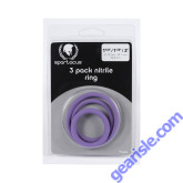 Spartacus Nitrile Durable Flexible Cock Ring Set 1.25 1.5 2" Purple