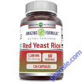 Red Yeast Rice 1200mg 120 Capsules Weight Management Amazing Formulas