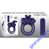 Adam Eve Silicone Vibrating Rechargeable Rabbit Couple Cock Ring