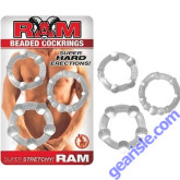 Beaded Cock Rings Clear Super Stretchy Ram