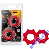 Blush Stay Hard Nutz Red Soft and Stretchy Cock Ring