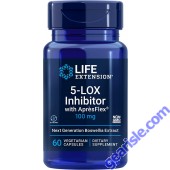 Life Extension 5-LOX Inhibitor with AprèsFlex 100mg 60 Veggie Caps front