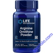 Life Extension Arginine Ornithine Powder 150gr Promotes Muscle Health front