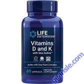 Life Extension Arterial Health Vitamins D and K Sea Iodine 60 Caps bottle