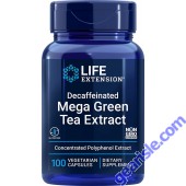 Life Extension 100 Veggie Caps Decaffeinated Mega Green Tea Extract front
