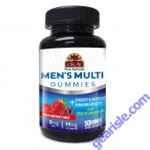 OKAY Gummies Men's Multi 50 Count Red Berry Mix Flavor Zinc Vitamin B3 bottle