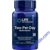Life Extension Two-Per-Day Multivitamin 120 Tablets Gluten Free bottle