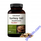 NatureBell Turkey Tail Mushroom Capsules Front View