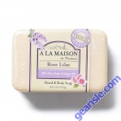 A La Maison Rose Lilac Moisturizing Hand Body 8.8 Oz Bar Soap front