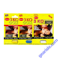 3K Sample Pack Gold Blue White 3 Capsules Male Enhancer Pill