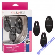 CalExotics Silicone Remote Nipple Clamps Black Waterproof
