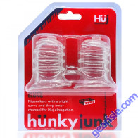 Oxballs Hunkyjunk Elong Wide Base Nip Sucker Clear Flex Tpr