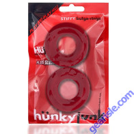 Oxballs Hunkyjunk Stiffy Bulge 2 Pack Silicone Cock Ring Cherry Ice
