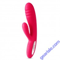 Svakom Adonis Ribbed Warming Rechargeable Rabbit Plum Red Vibrator